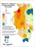 August 10 - August 23 Average Streamflow Percentiles