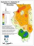 September 14 - September 27 Average Streamflow Percentiles