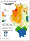 November 16 - November 29 Average Streamflow Percentiles