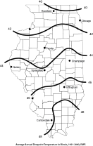 Annual dewpoint temperature for Illinois