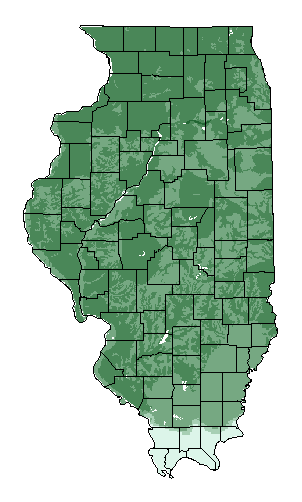 This map shows the overall suitability of this crop in the state of Illinois.