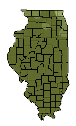 This map shows the growing days suitability of this crop in the state of Illinois.
