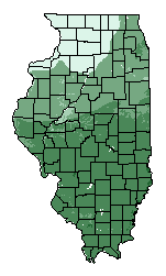 This map shows the overall suitability of this crop in the state of Illinois.