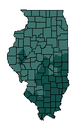 This map shows the precipitation suitability of this crop in the state of Illinois.