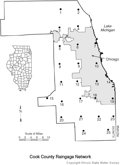 Cook Country Raingage Map
