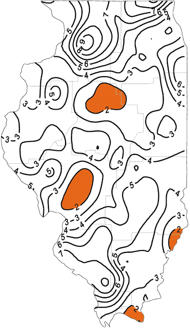 Figure 1. - Precipitation (inches) - June 1 to June 23, 2000