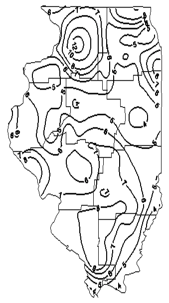 Figure 1. - Precipitation (inches) - June 1 to June 26, 2000