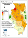 October 12  - October 25 Average Streamflow Percentiles