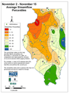 November 2 - November 15  Average Streamflow Percentiles