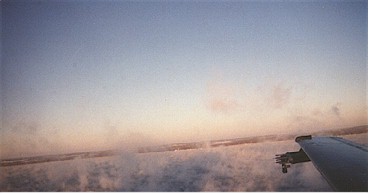 Aerial photo of lake-effect cloud 'puffs' near the upwind shore of Lake Michigan during the Lake-Induced 
Convection Experiment.