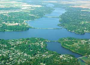 Aerial view of Lake Decatur