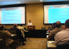 Dr. Slack, presenting - click to enlarge Dr. Slack, presenting