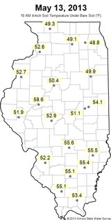 Soil Moisture map for April 13th, 2013