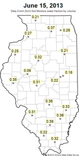 Soil Moisture map for April 15th, 2013