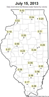 Soil Moisture map for April 15th, 2013