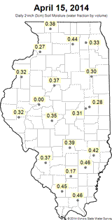 Soil Moisture map for April 15th, 2014