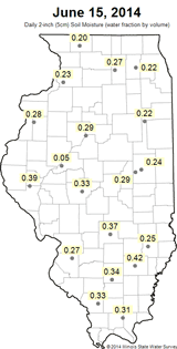 Soil Moisture map for April 15th, 2014