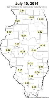 Soil Moisture map for April 15th, 2014