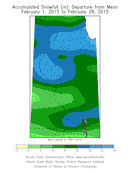 Accumulated Snowfall (in.): January 1, 2015 to January 31, 2015 - click to enlarge Accumulated Snowfall (in.): January 1, 2015 to January 31, 2015