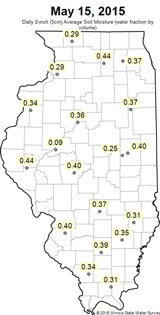 Soil Moisture map for May 15th, 2015