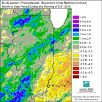 Multi-sensor Precipitation: Departure from Normal (inches)