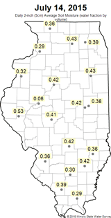 Soil Moisture map for June 14th, 2015