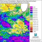 Multi-sensor Precipitation: Departure from Normal (inches) - click to enlarge Multi-sensor Precipitation: Departure from Normal (inches)