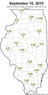 Soil Moisture map for August 15th, 2015