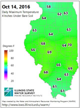 Daily Maximum Temperature 2 Inches Under Bare Soil - September 14, 2016