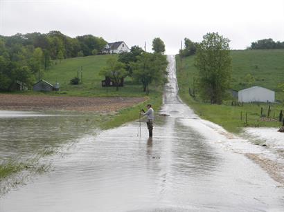 flooded roadway North Creek