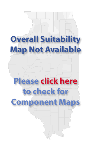 This map shows the overall suitability of this crop in the state of Illinois.