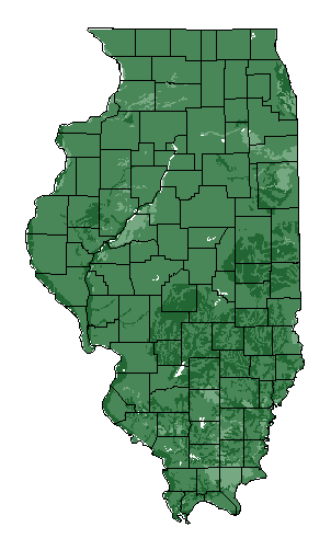 This map shows the overall suitability of this crop in the state of Illinois.