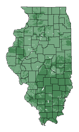 This map shows the overall suitability of this crop in the state of Illinois.