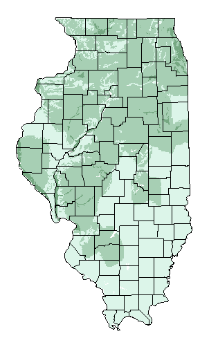 This map shows the overall suitability of this crop in the state of Illinois.