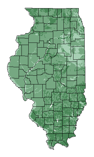 This map shows the overall suitability of this crop in the state of Illinois.