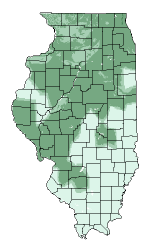 This map shows the overall suitability of this crop in the state of Illinois.