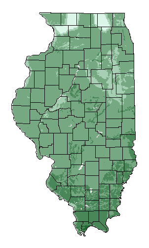 This map shows the overall suitability of this crop in the state of Illinois.