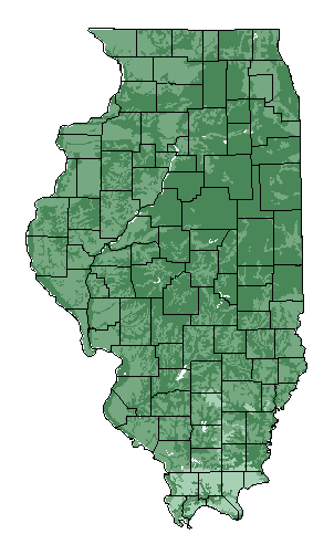 This map shows the overall suitability of this crop in the state of Illinois.