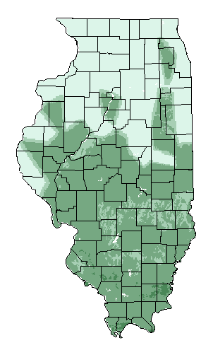 This map shows the overall suitability of this crop in the state of Illinois.