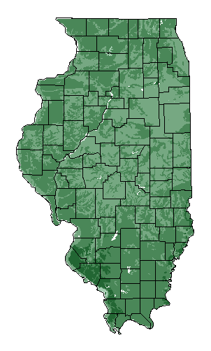 This map shows the overall suitability of this crop in the state of Illinois.