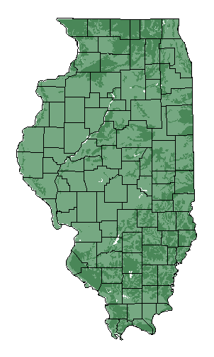 This map shows the overall suitability of this crop in the state of Illinois.