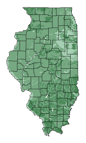 This map shows the overall suitability of this crop in the state of Illinois.