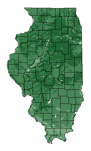 This map shows the overall suitability of this crop in the state of Illinois.