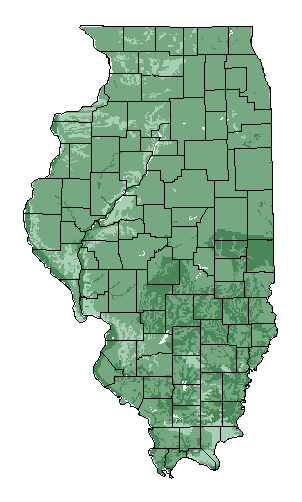 This map shows the overall suitability of this crop in the state of Illinois.