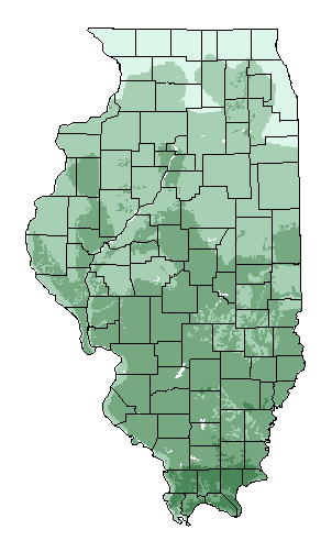 This map shows the overall suitability of this crop in the state of Illinois.