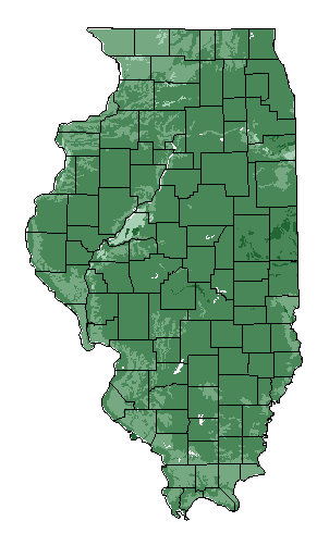 This map shows the overall suitability of this crop in the state of Illinois.