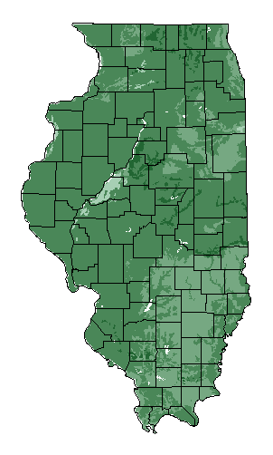 This map shows the overall suitability of this crop in the state of Illinois.