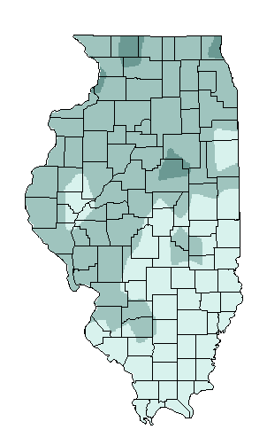 This map shows the precipitation suitability of this crop in the state of Illinois.