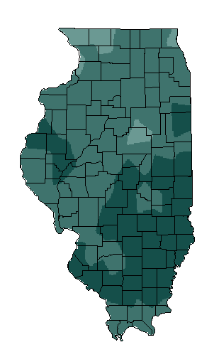 This map shows the precipitation suitability of this crop in the state of Illinois.