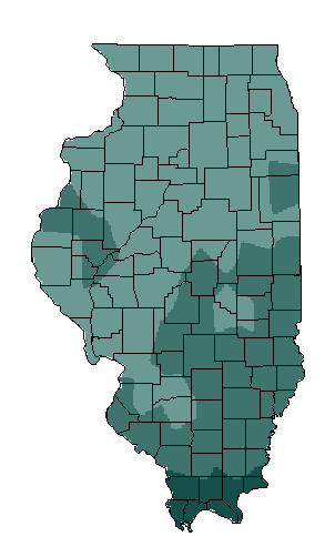 This map shows the precipitation suitability of this crop in the state of Illinois.
